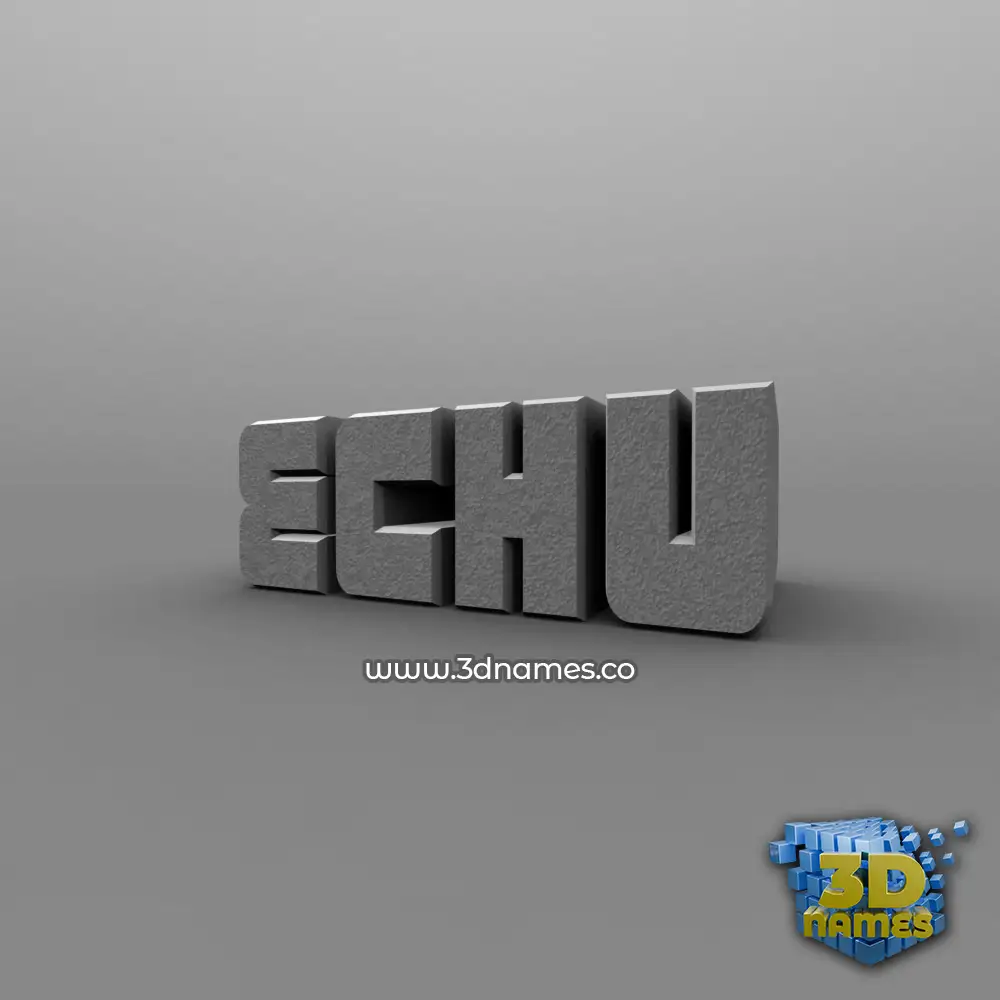 echu in Solid Grey style - 3D name wallpaper