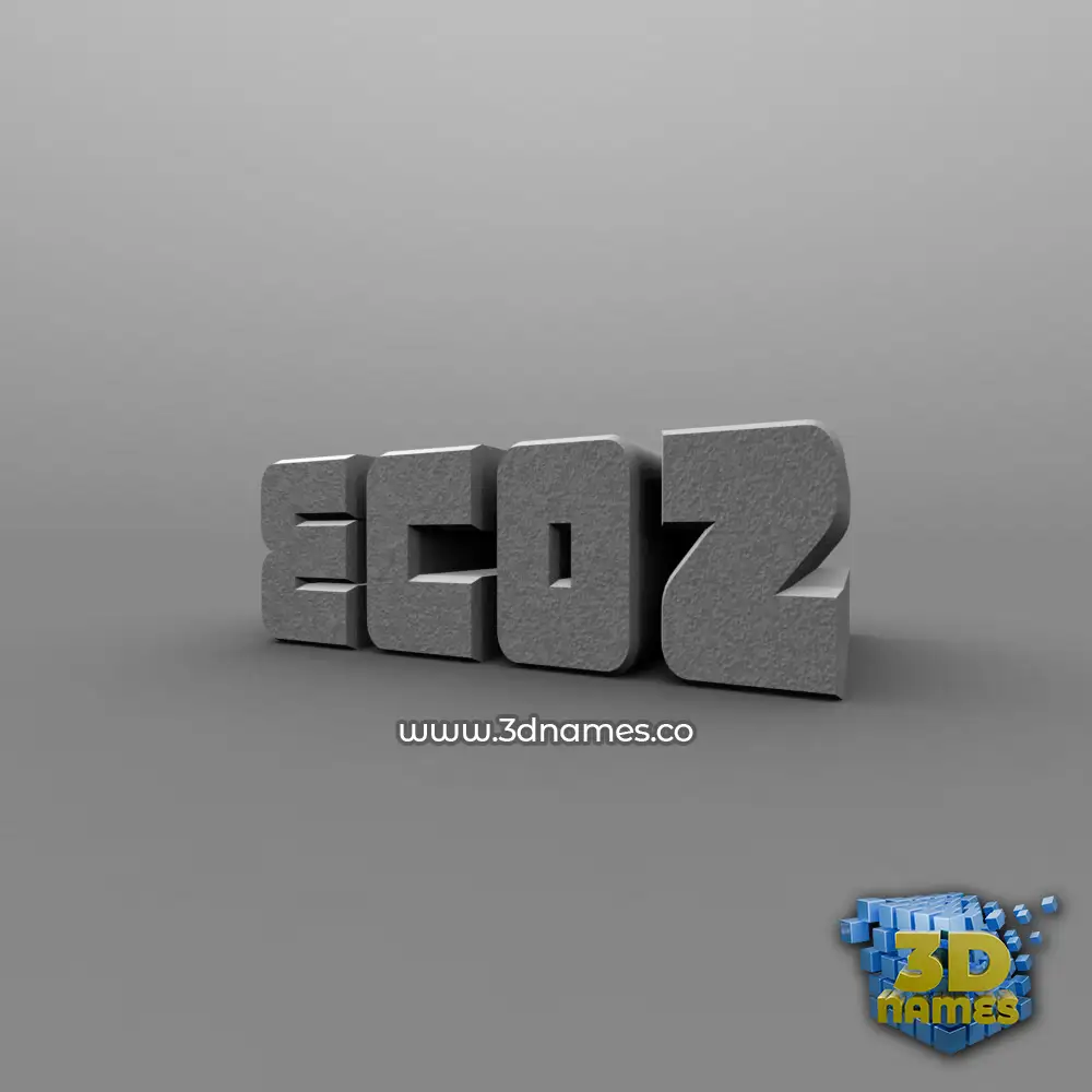 ecoz in Solid Grey style - 3D name wallpaper