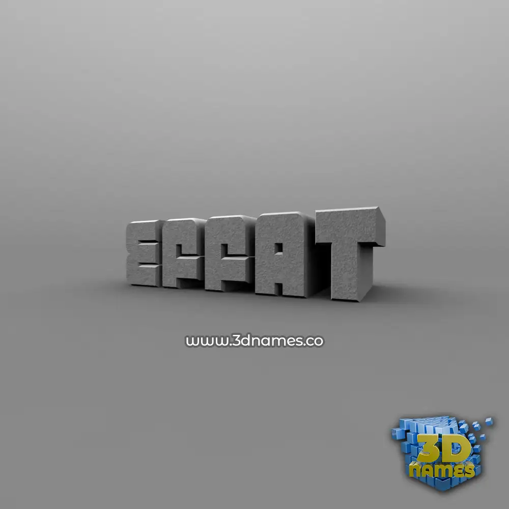 effat in Solid Grey style - 3D name wallpaper