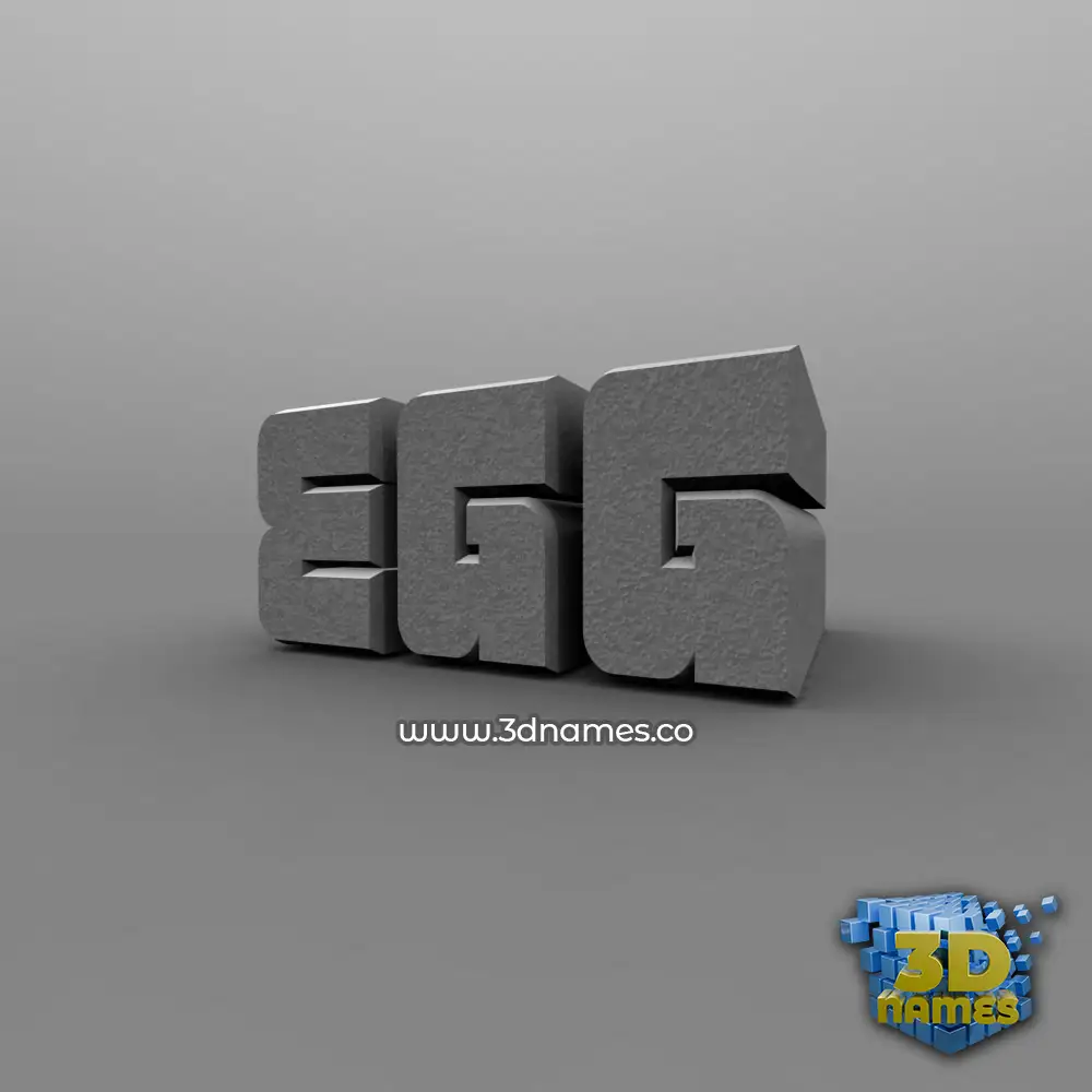egg in Solid Grey style - 3D name wallpaper