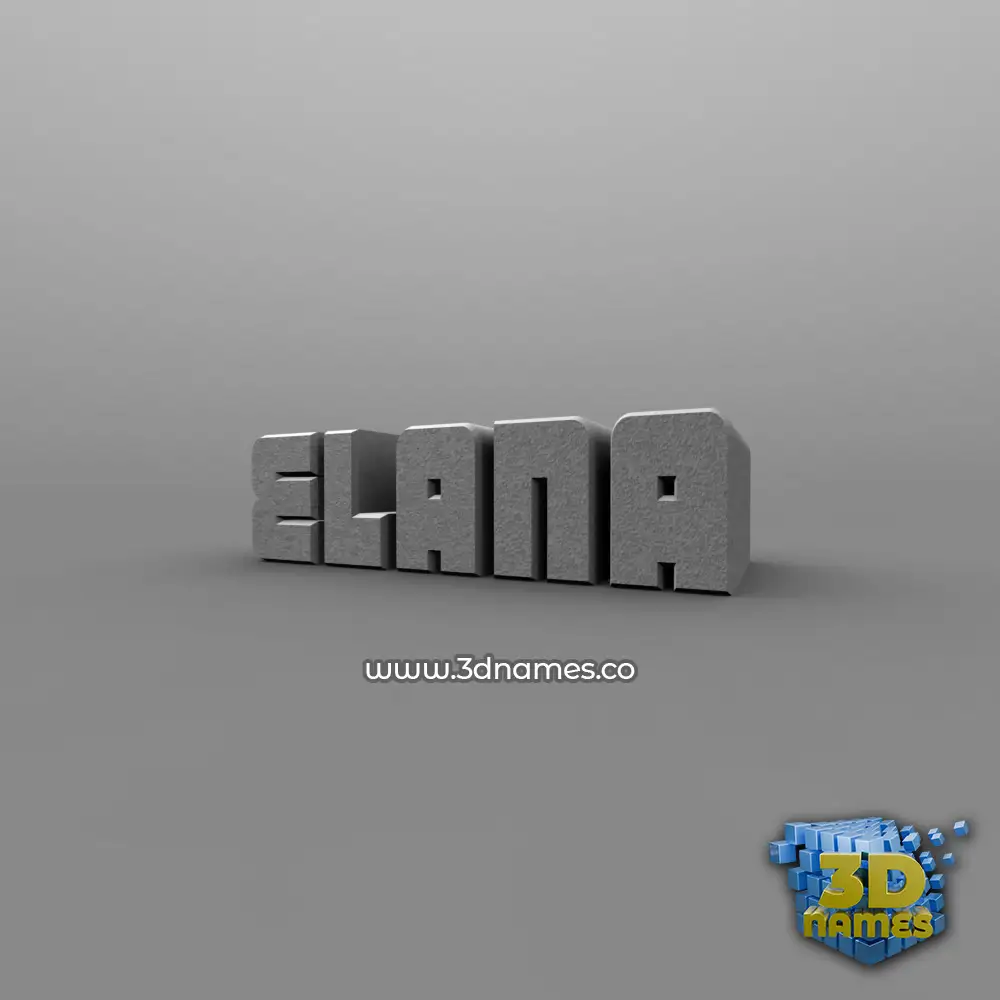 elana in Solid Grey style - 3D name wallpaper