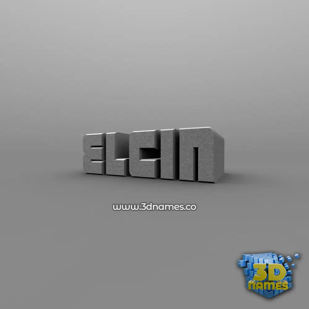 elcin in Solid Grey style - 3D name wallpaper
