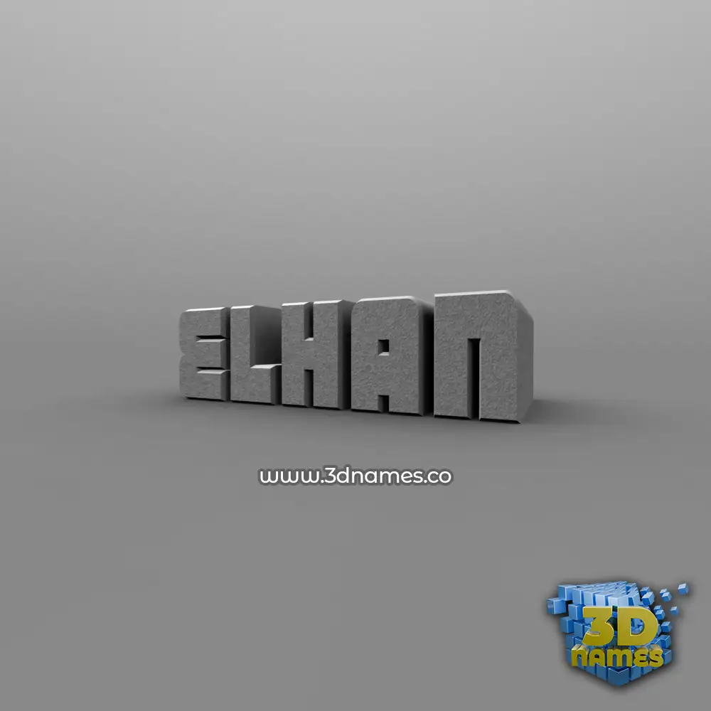 elhan in Solid Grey style - 3D name wallpaper