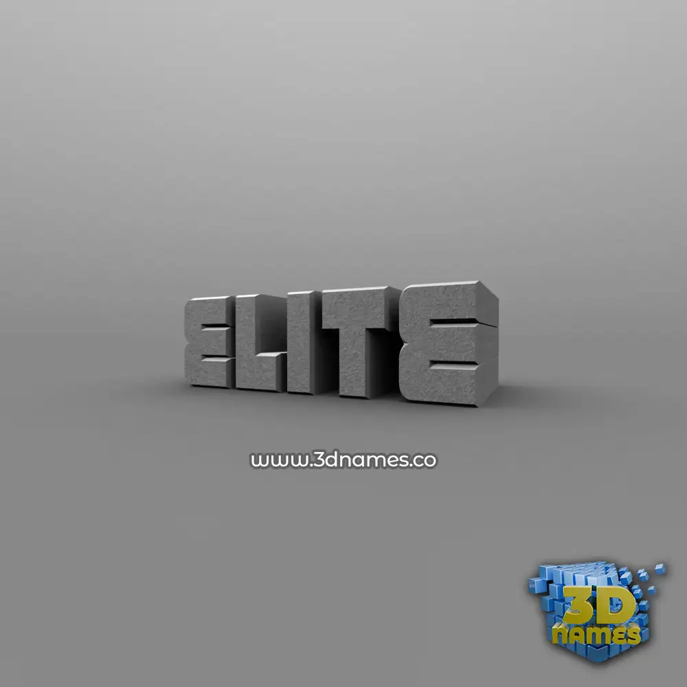 elite in Solid Grey style - 3D name wallpaper