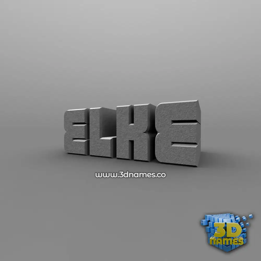 elke in Solid Grey style - 3D name wallpaper