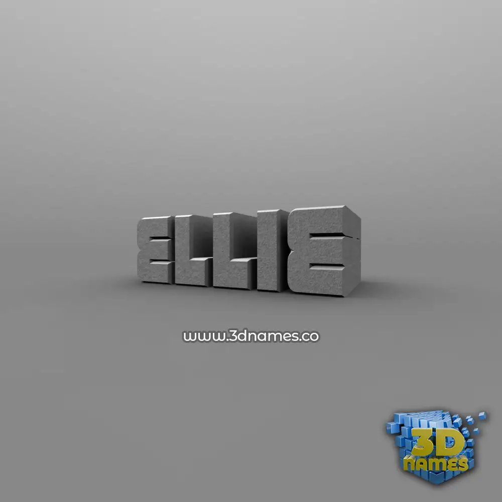 ellie in Solid Grey style - 3D name wallpaper