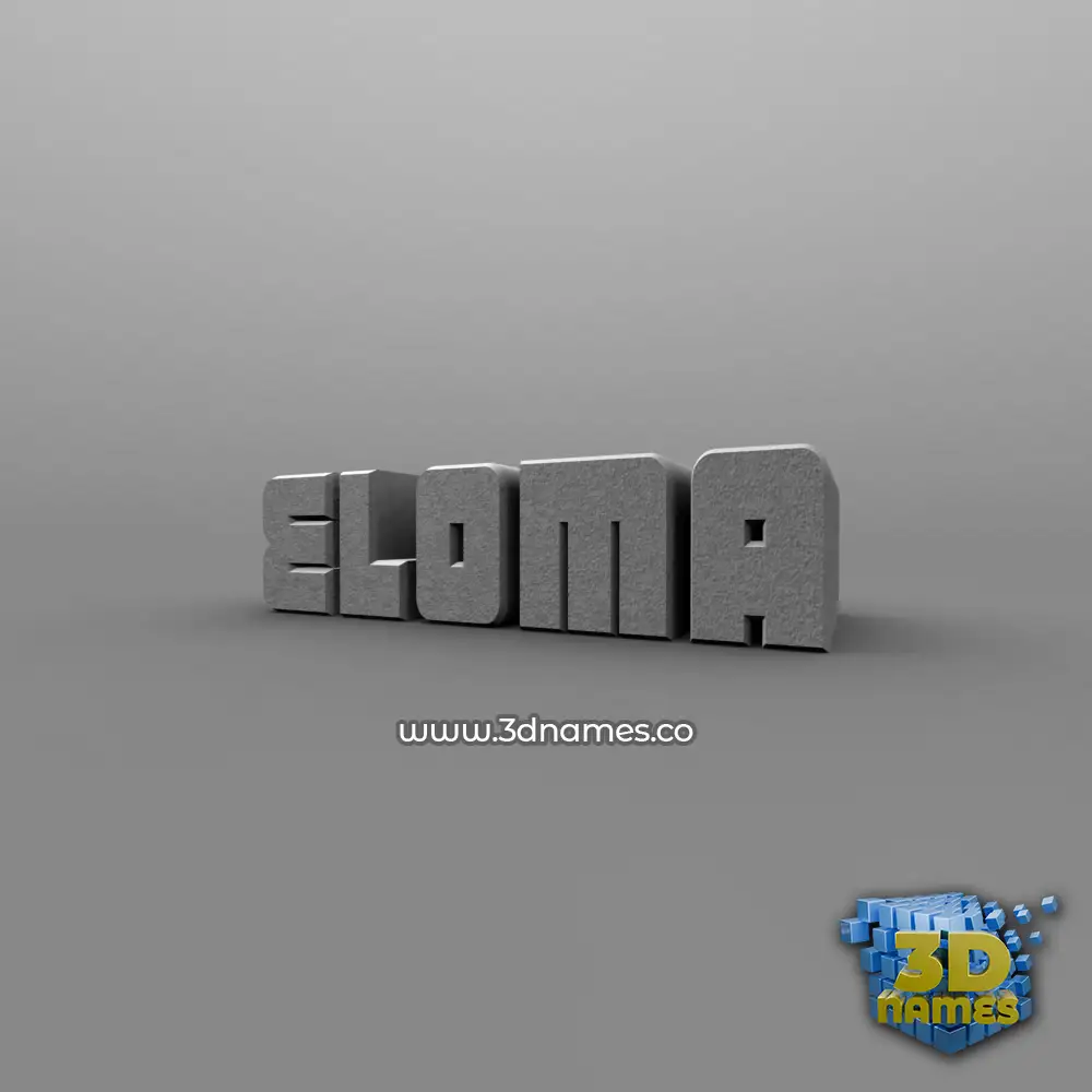 eloma in Solid Grey style - 3D name wallpaper