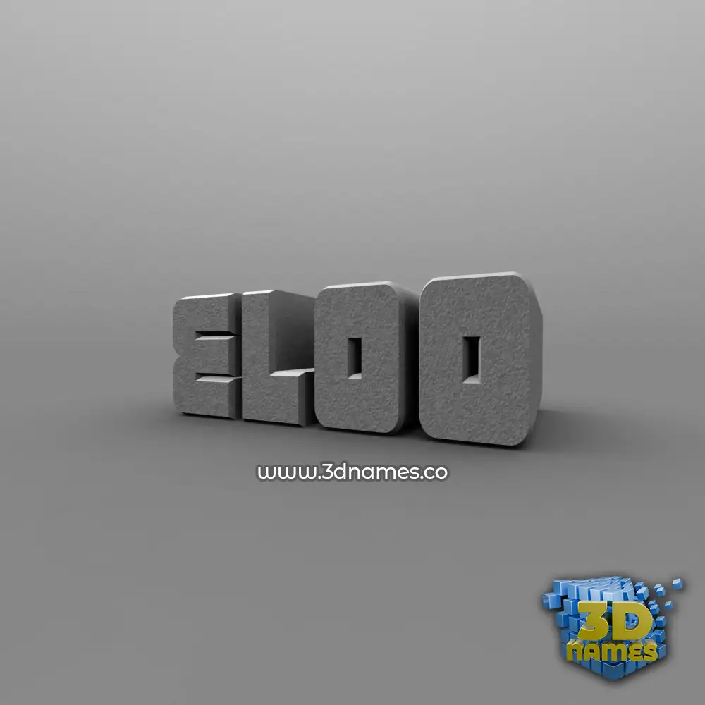 eloo in Solid Grey style - 3D name wallpaper