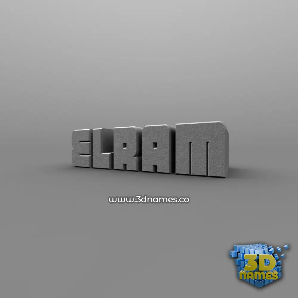 elram in Solid Grey style - 3D name wallpaper
