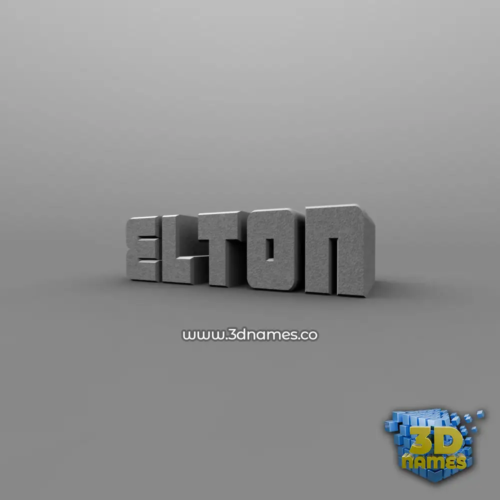 elton in Solid Grey style - 3D name wallpaper