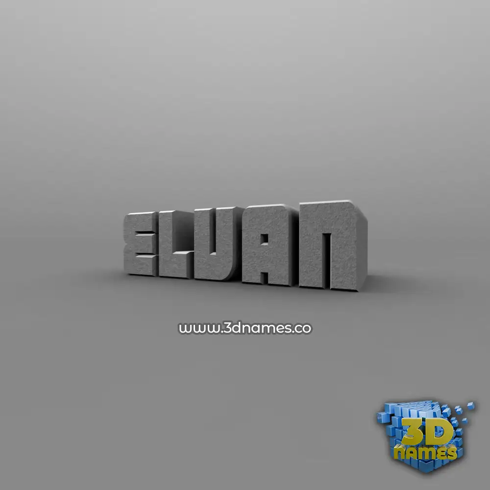 elvan in Solid Grey style - 3D name wallpaper