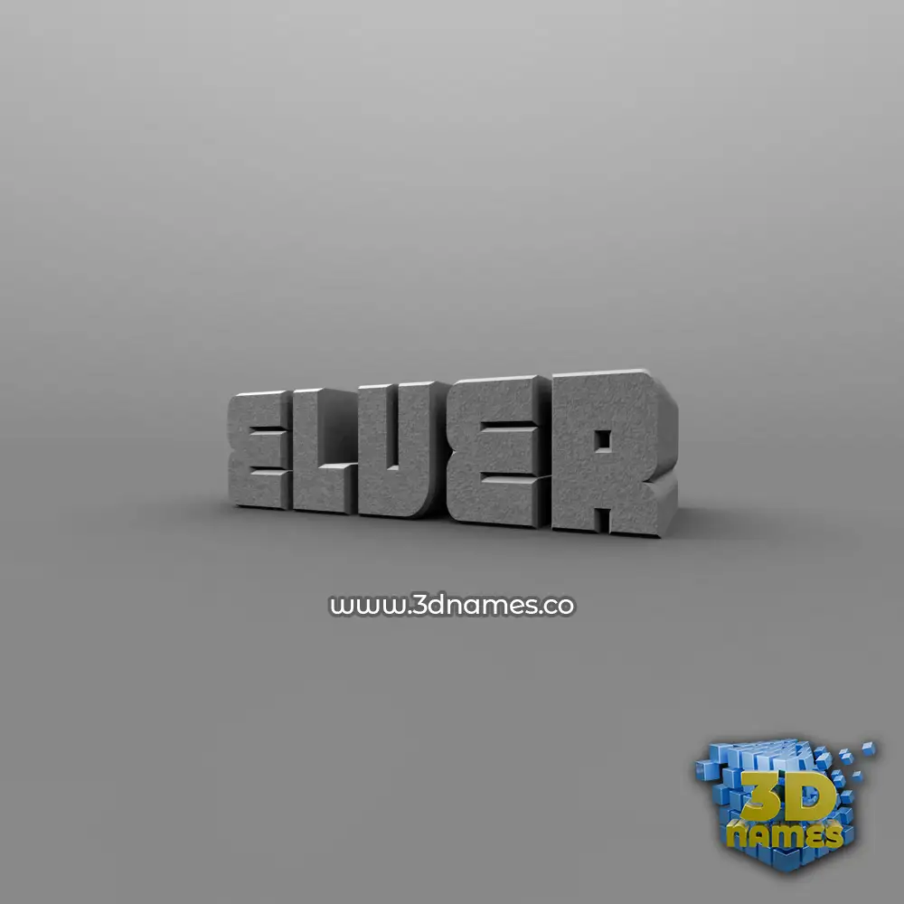 elver in Solid Grey style - 3D name wallpaper