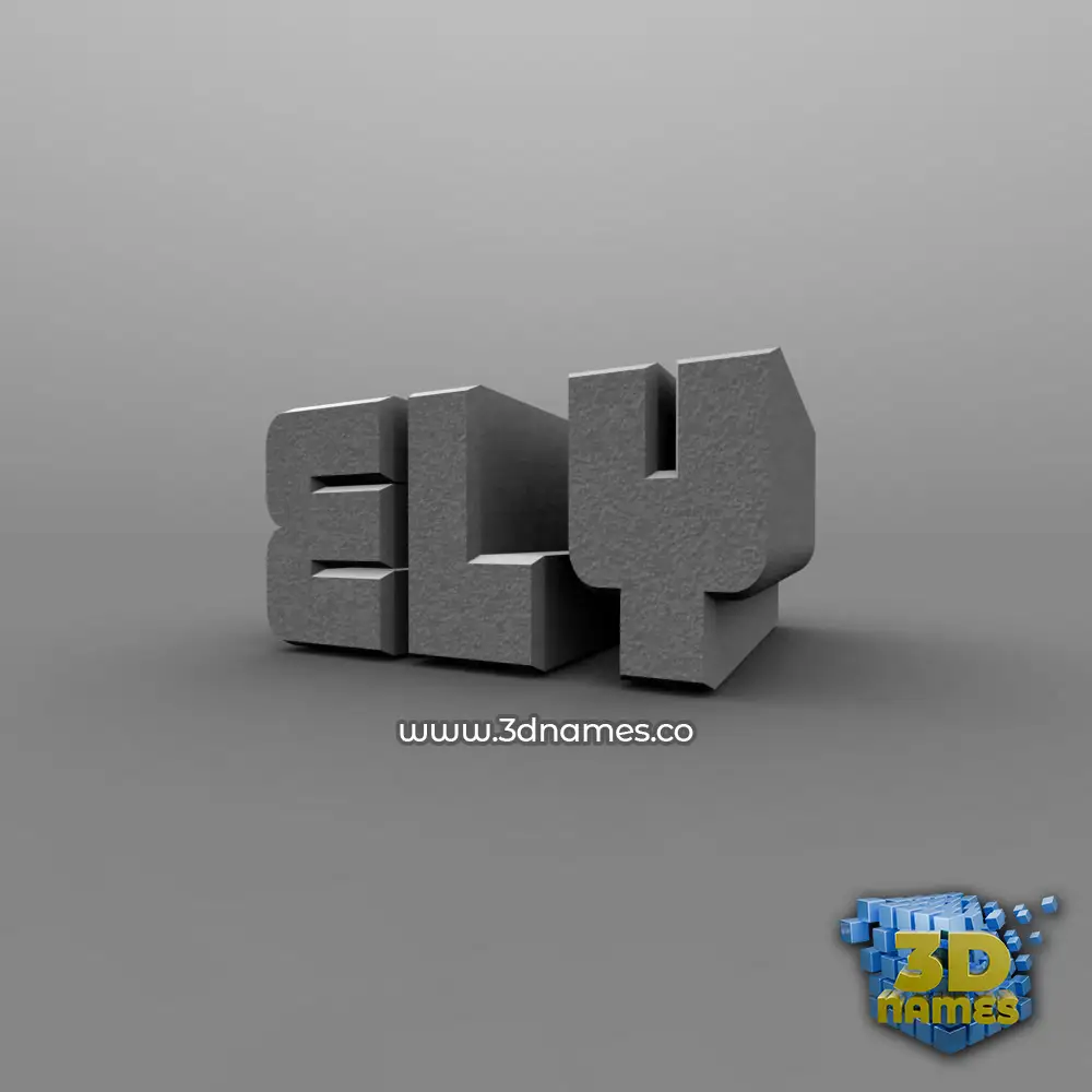 ely in Solid Grey style - 3D name wallpaper