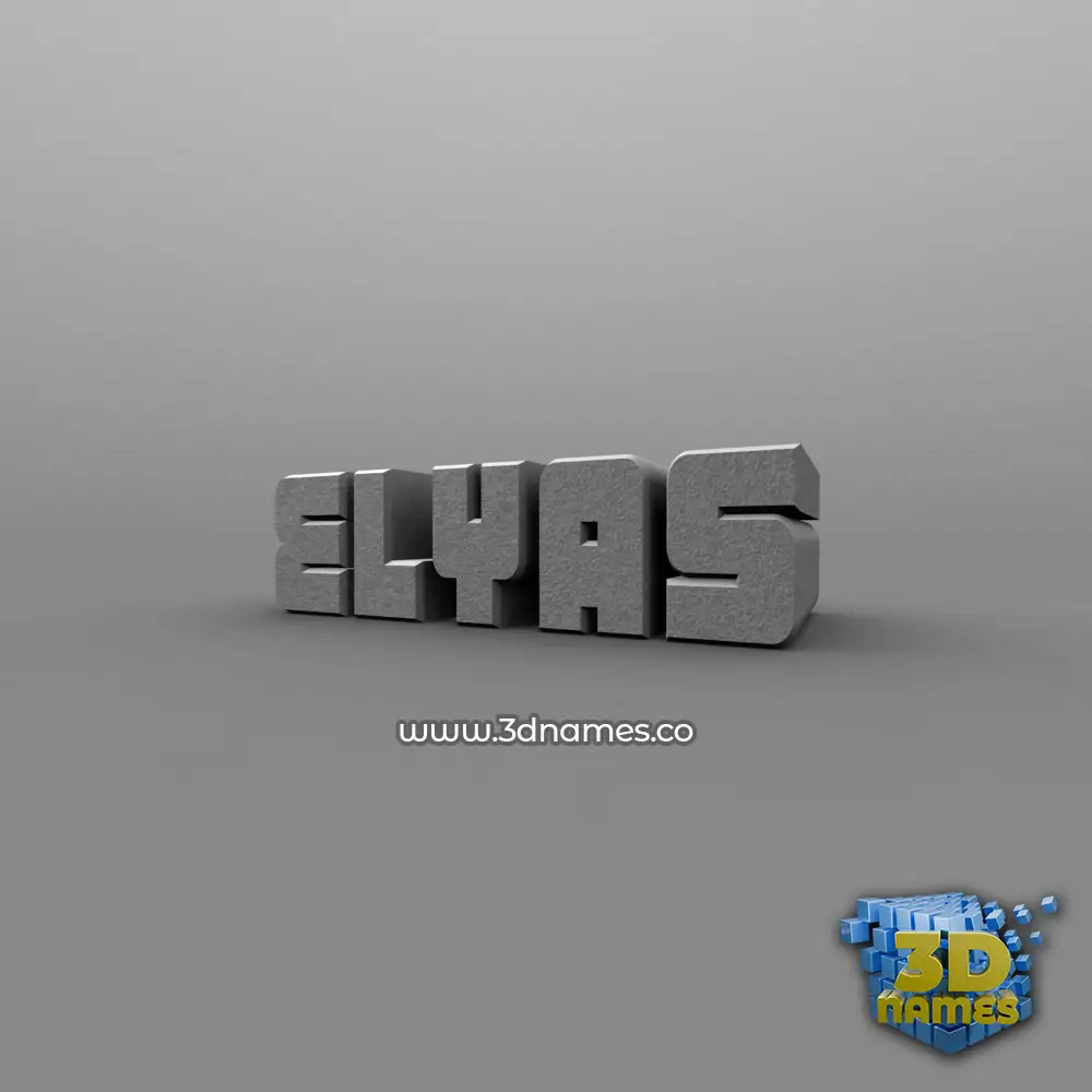 elyas in Solid Grey style - 3D name wallpaper