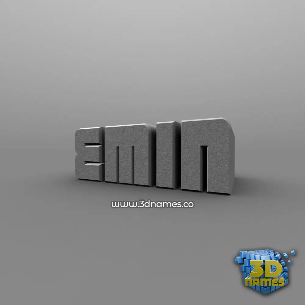 emin in Solid Grey style - 3D name wallpaper