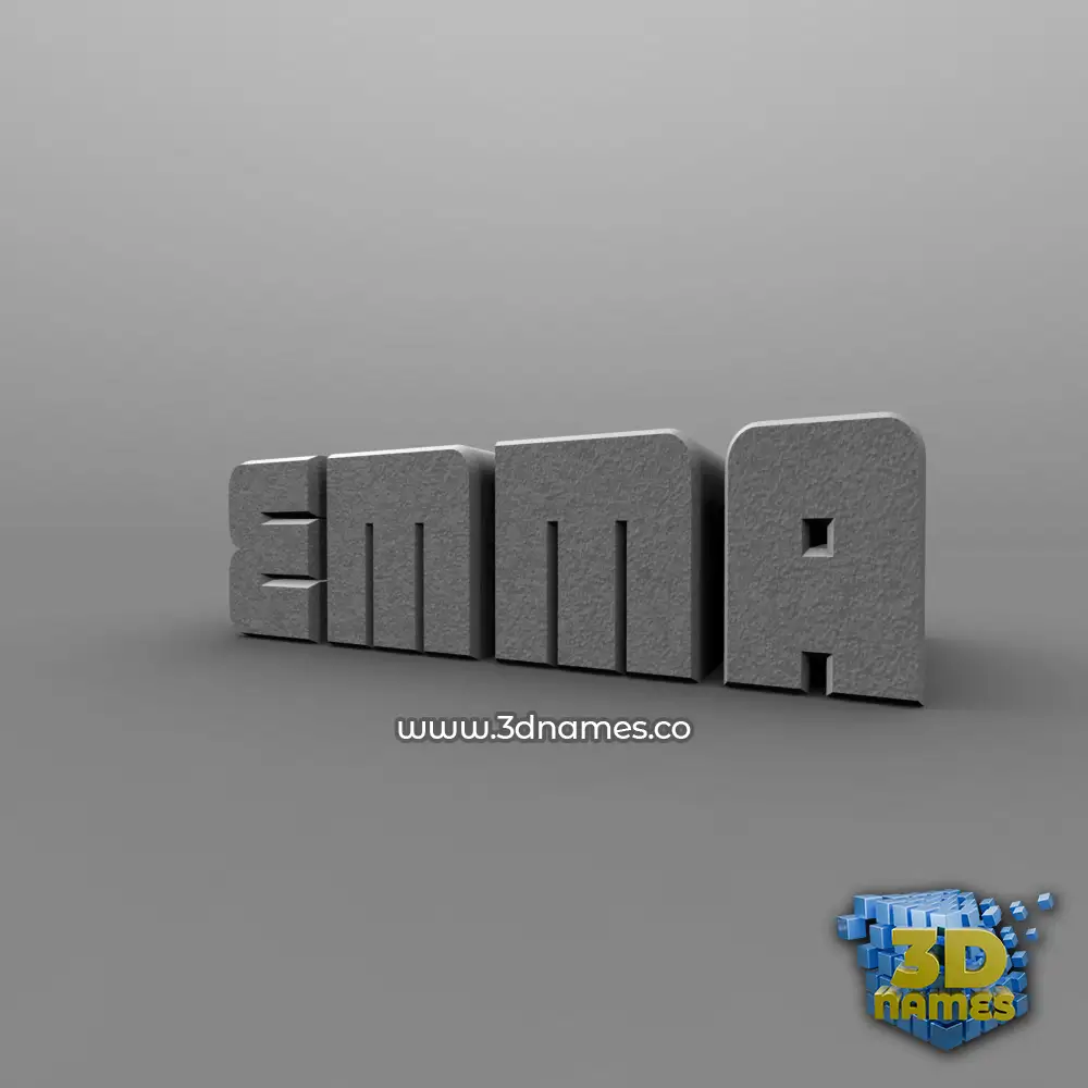 emma in Solid Grey style - 3D name wallpaper