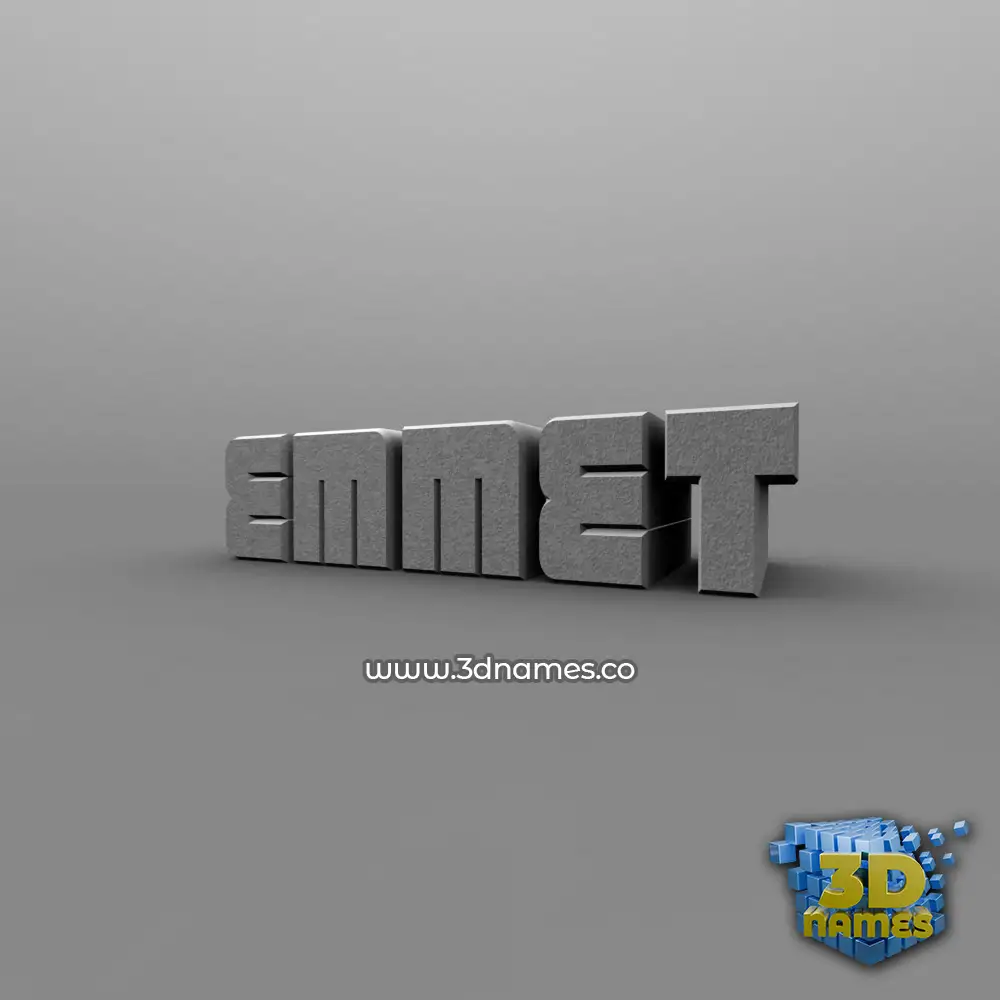 emmet in Solid Grey style - 3D name wallpaper