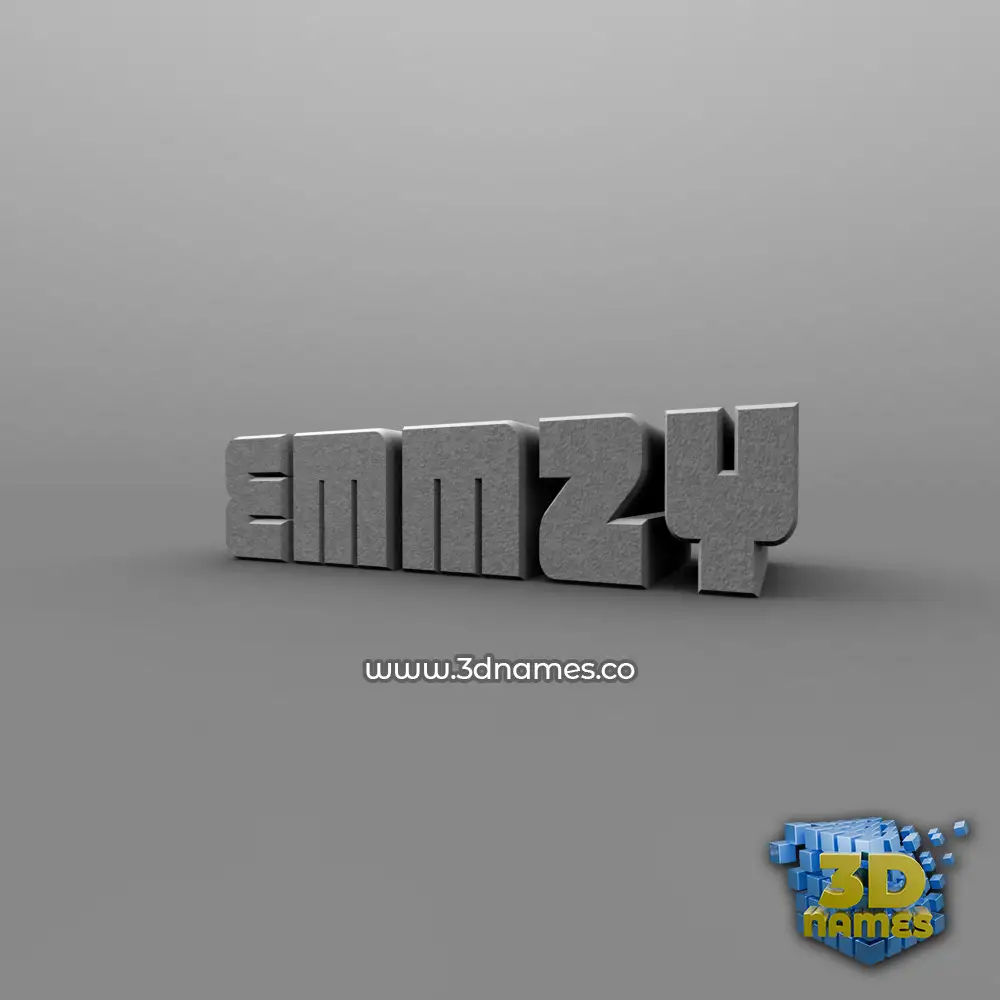 emmzy in Solid Grey style - 3D name wallpaper