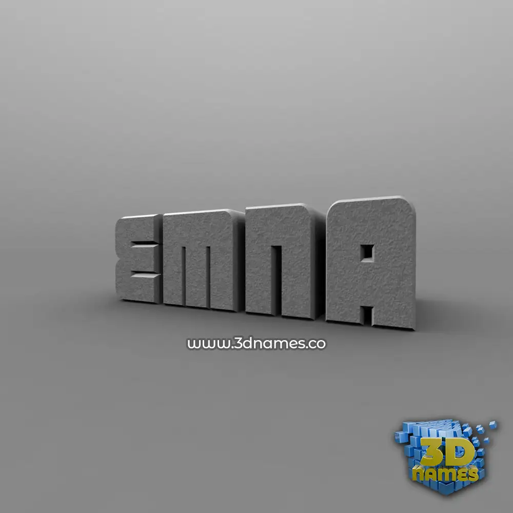 emna in Solid Grey style - 3D name wallpaper