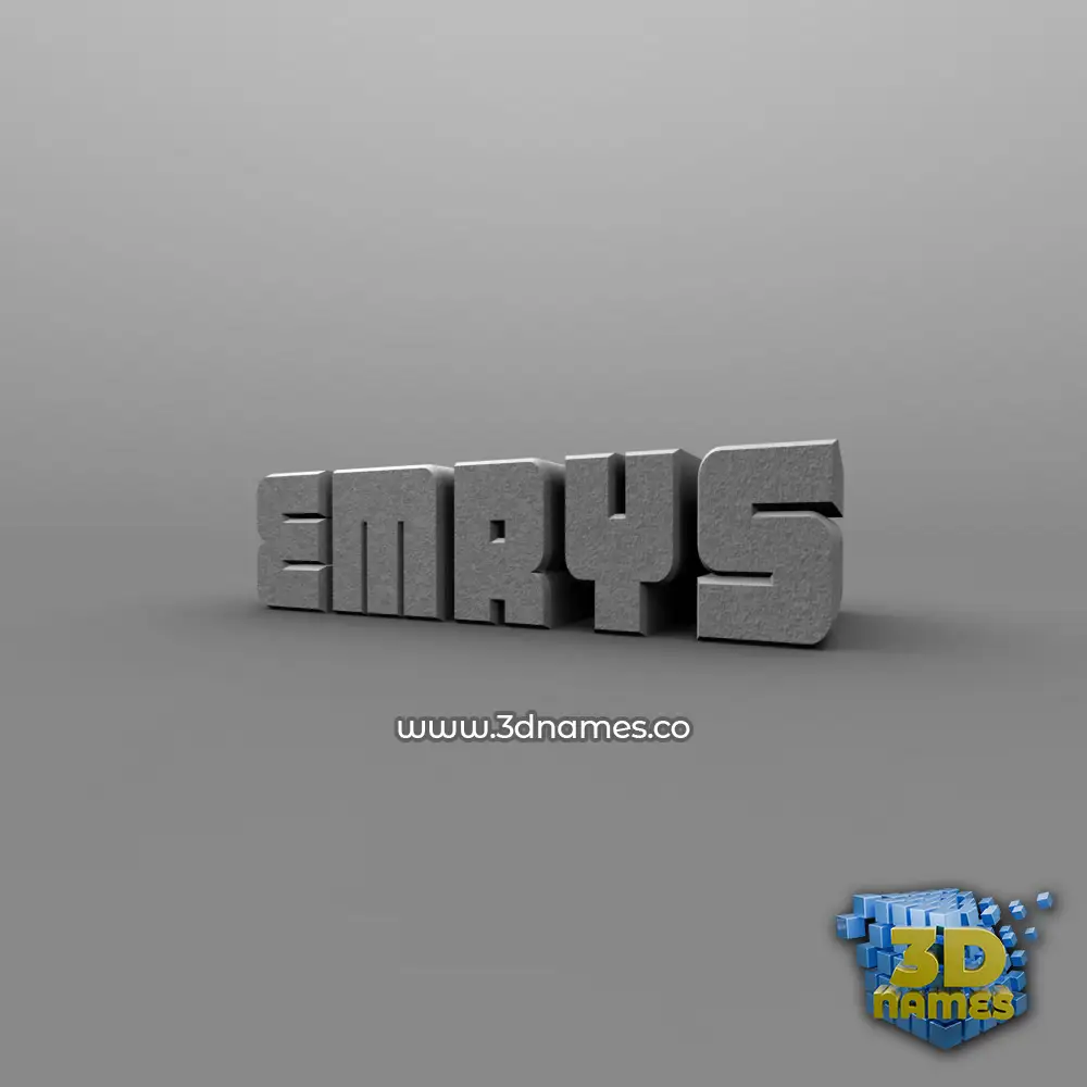 emrys in Solid Grey style - 3D name wallpaper