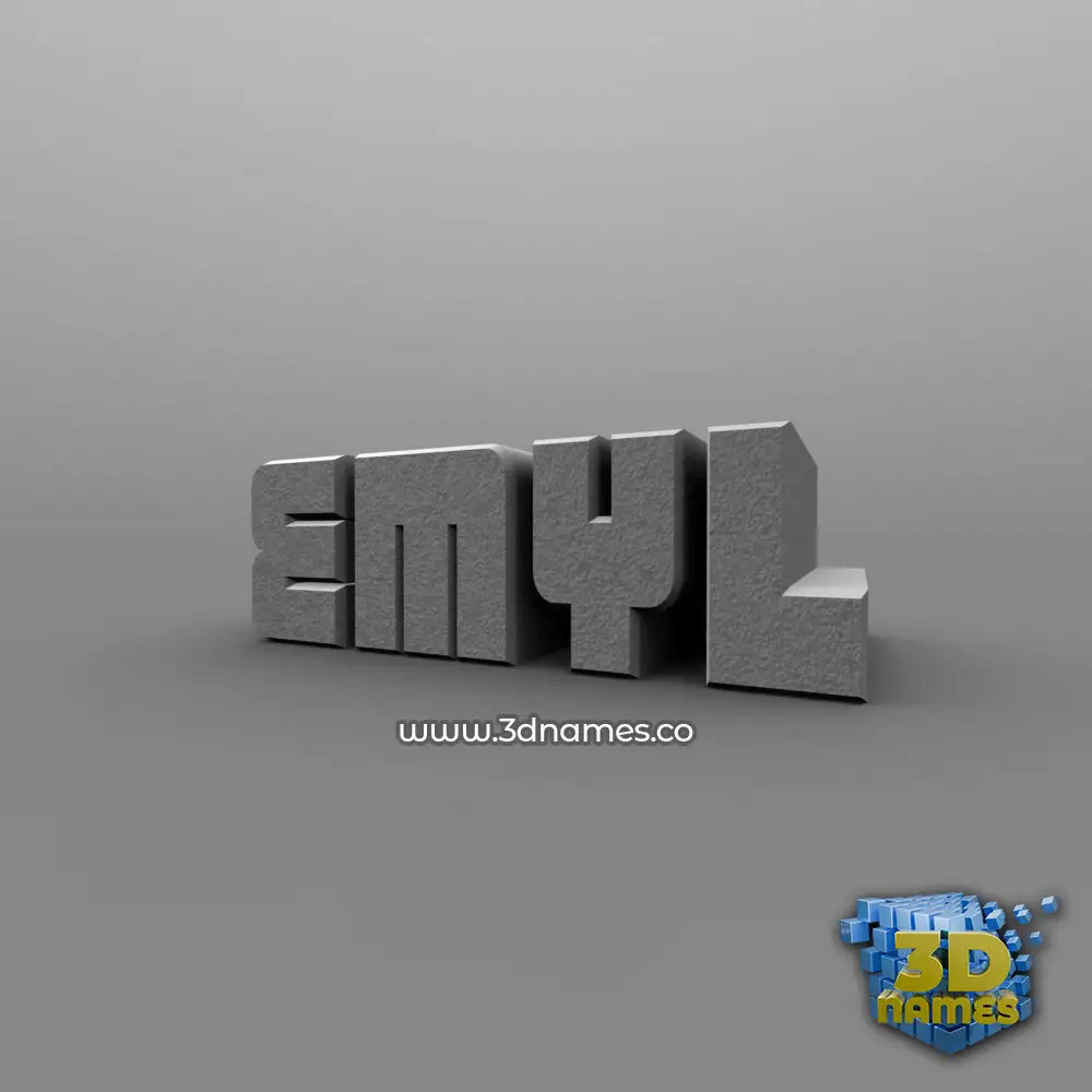 emyl in Solid Grey style - 3D name wallpaper