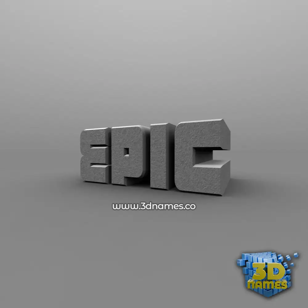 epic in Solid Grey style - 3D name wallpaper
