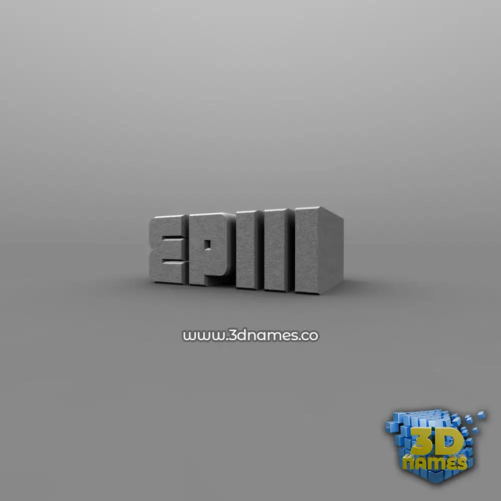 epiii in Solid Grey style - 3D name wallpaper