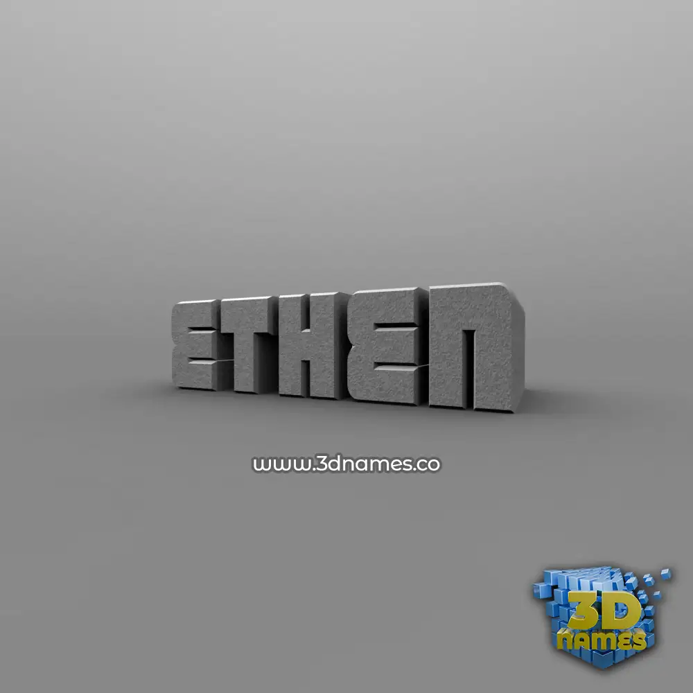 ethen in Solid Grey style - 3D name wallpaper