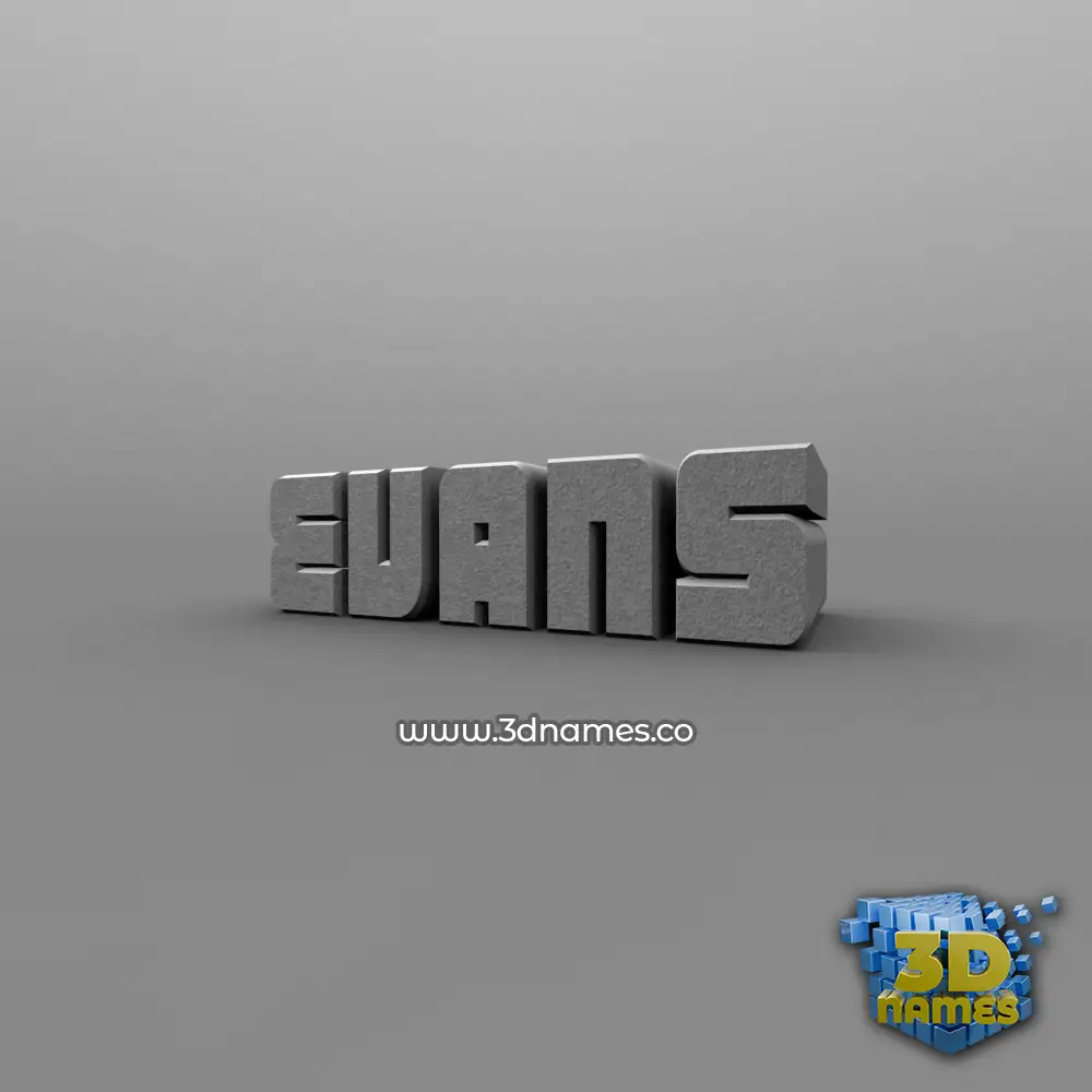 evans in Solid Grey style - 3D name wallpaper