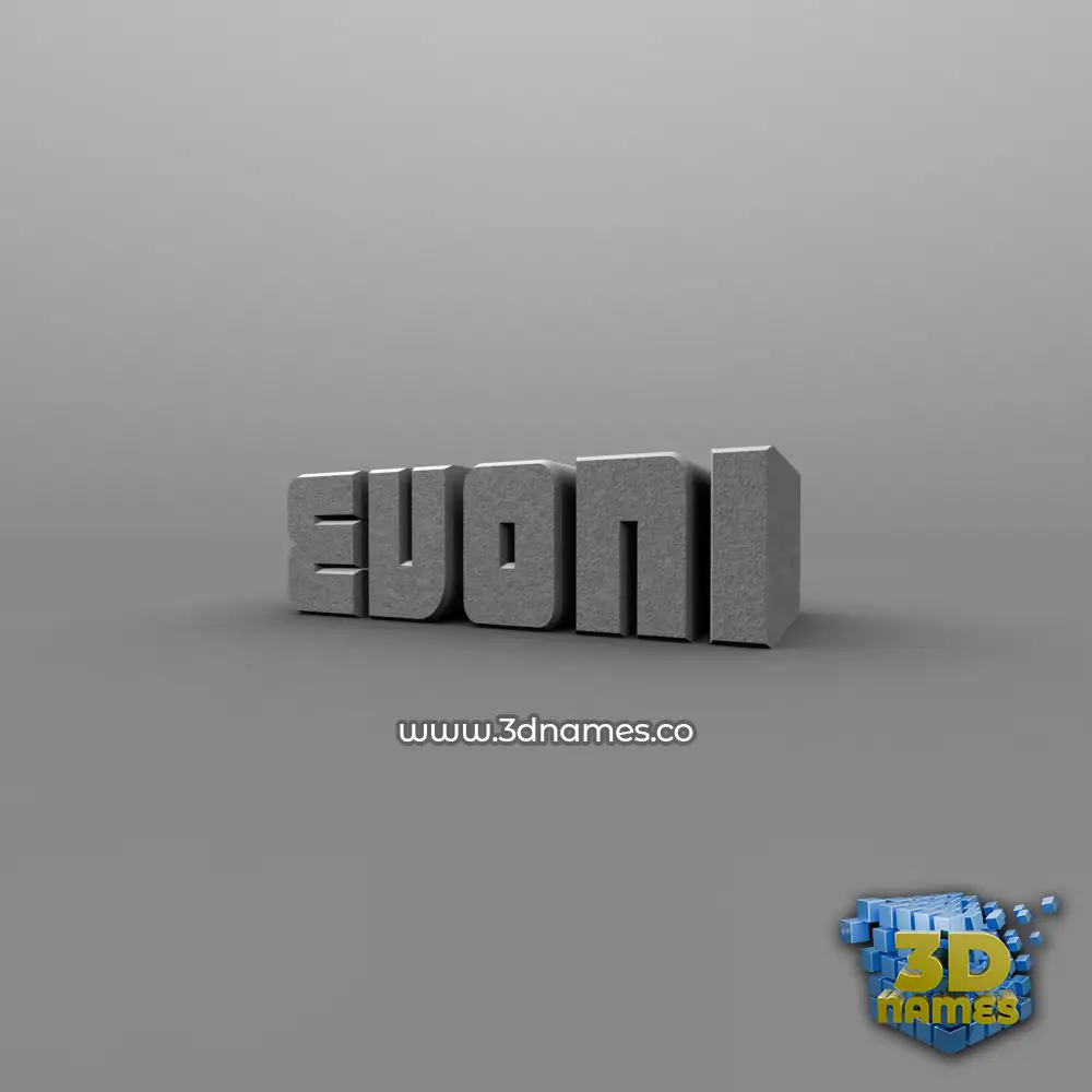 evoni in Solid Grey style - 3D name wallpaper