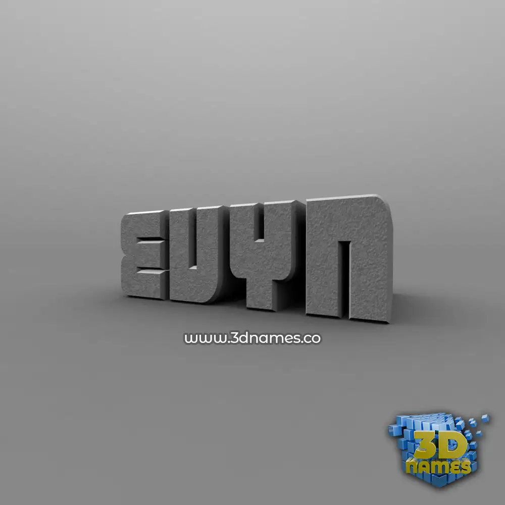 evyn in Solid Grey style - 3D name wallpaper