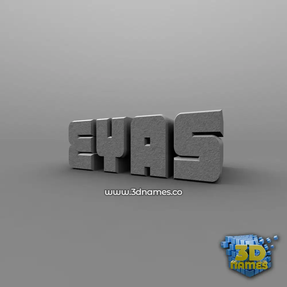 eyas in Solid Grey style - 3D name wallpaper