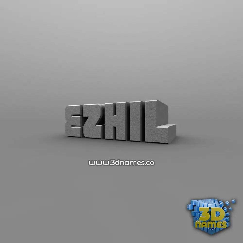 ezhil in Solid Grey style - 3D name wallpaper