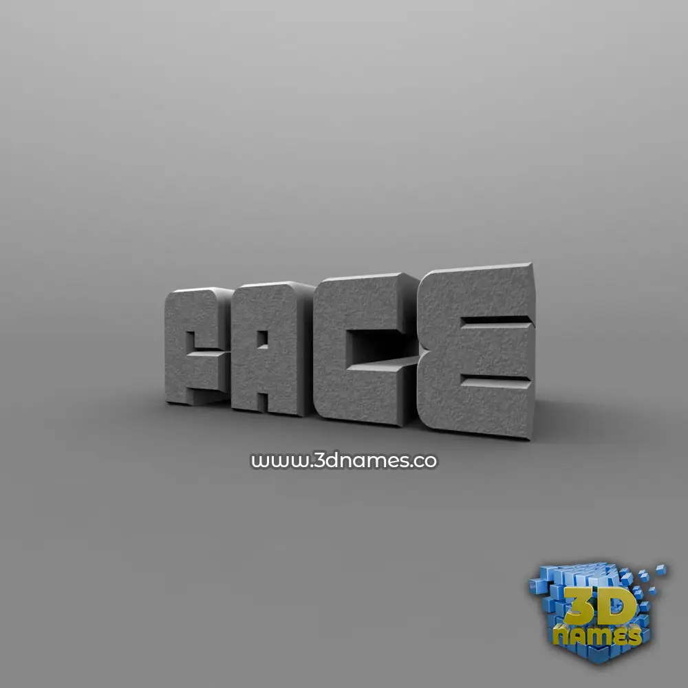 face in Solid Grey style - 3D name wallpaper