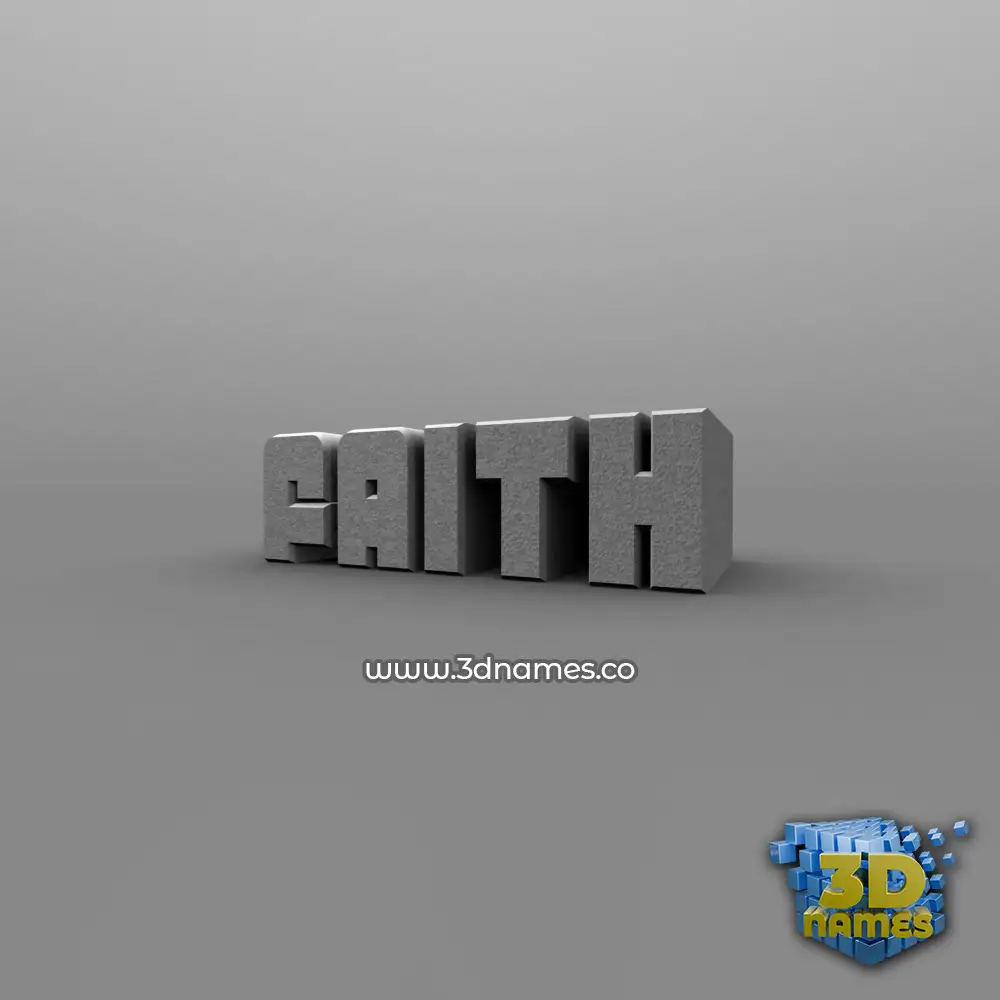 faith in Solid Grey style - 3D name wallpaper