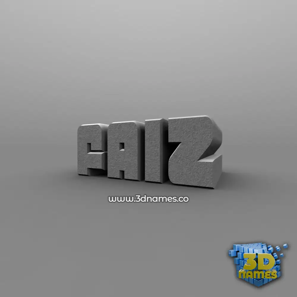 faiz in Solid Grey style - 3D name wallpaper