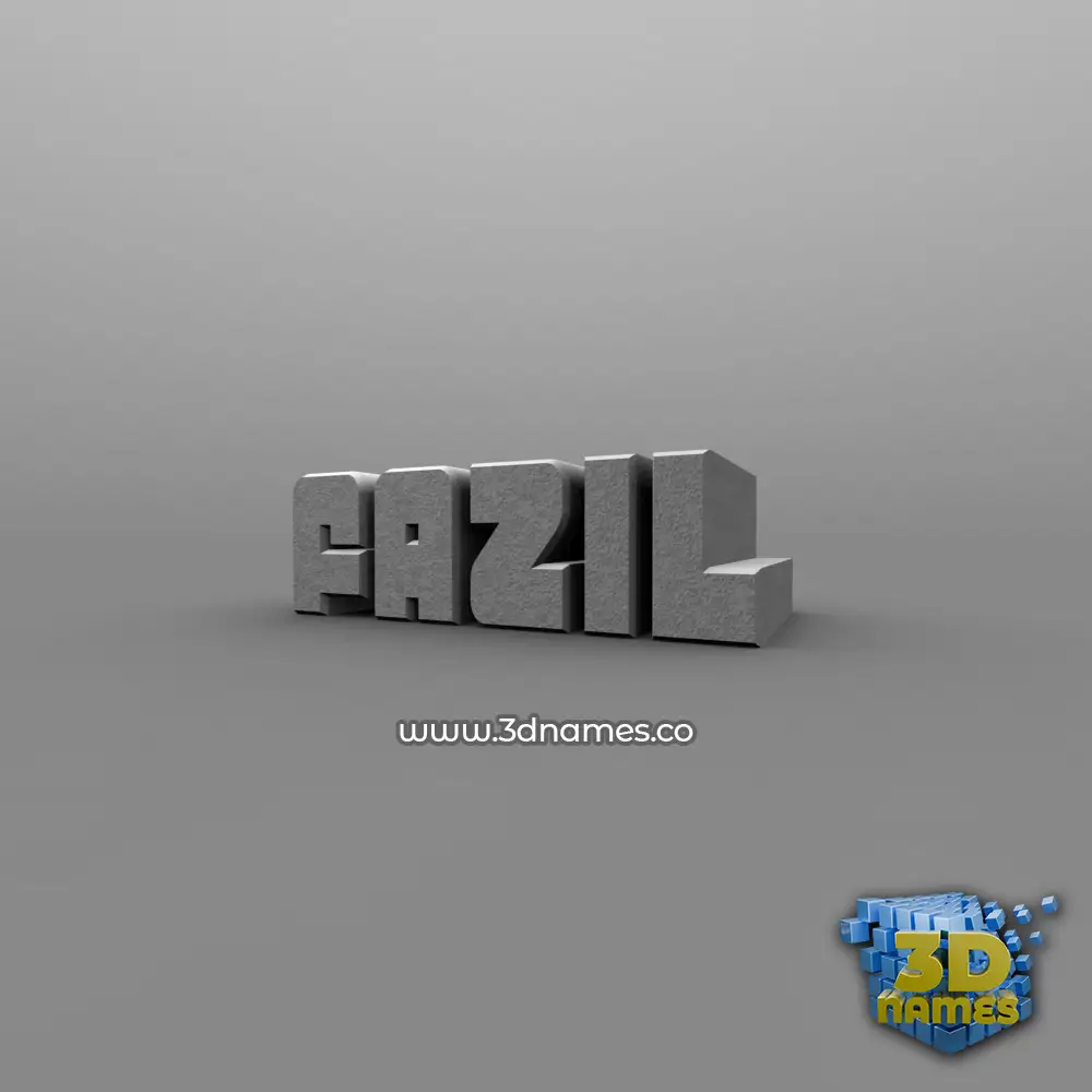 fazil in Solid Grey style - 3D name wallpaper
