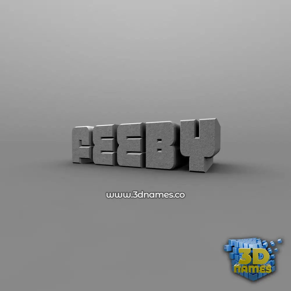 feeby in Solid Grey style - 3D name wallpaper