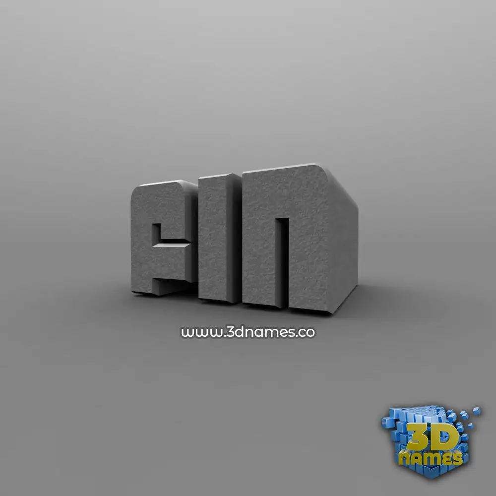 fin in Solid Grey style - 3D name wallpaper