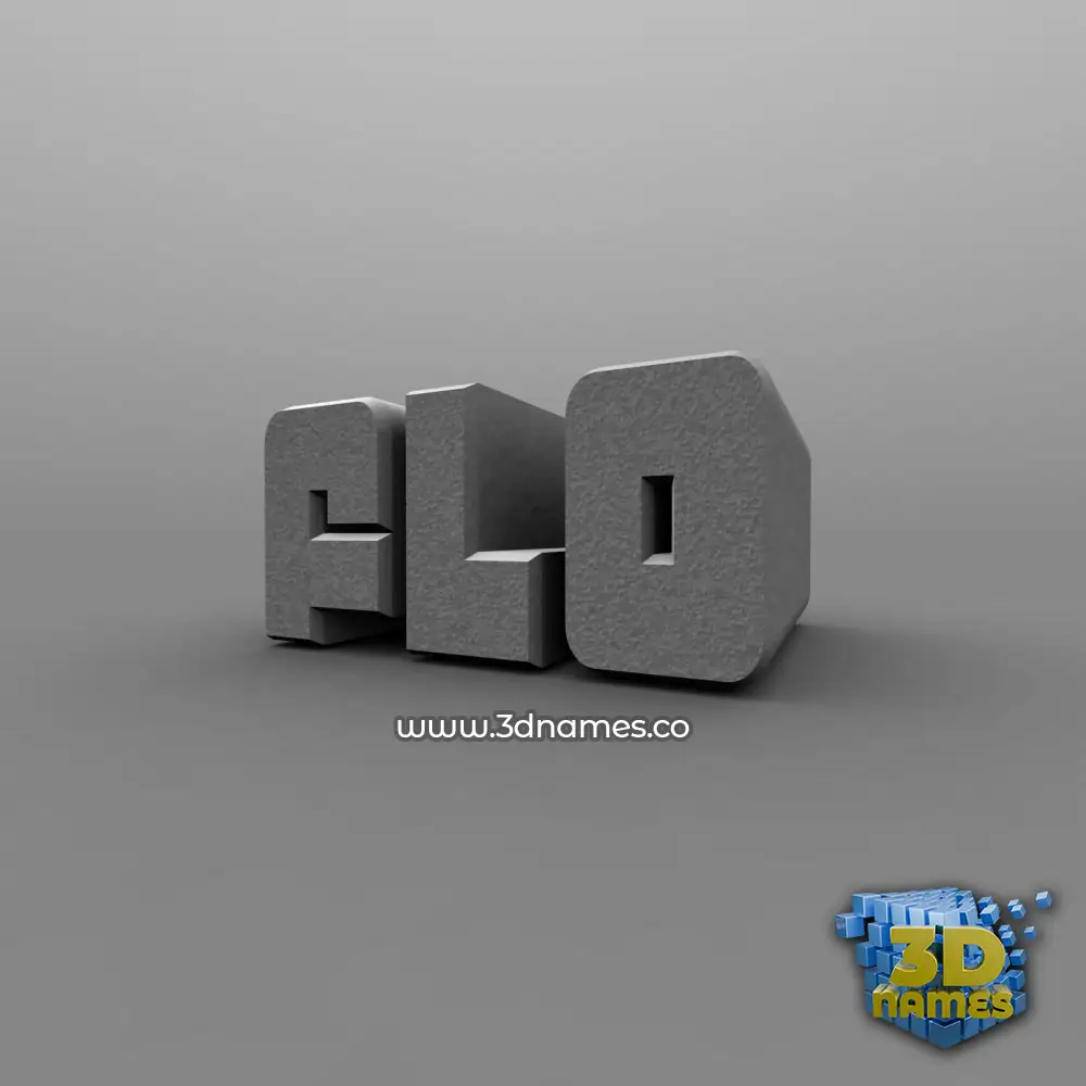 flo in Solid Grey style - 3D name wallpaper