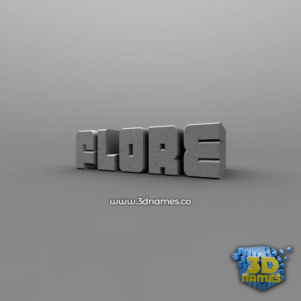 flore in Solid Grey style - 3D name wallpaper