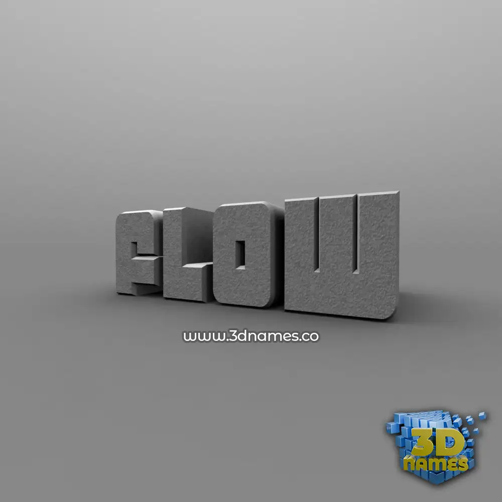 flow in Solid Grey style - 3D name wallpaper