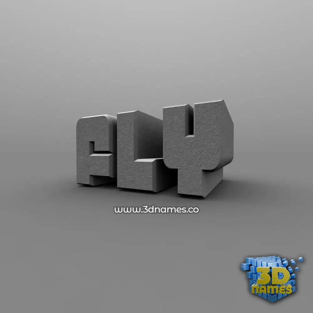 fly in Solid Grey style - 3D name wallpaper