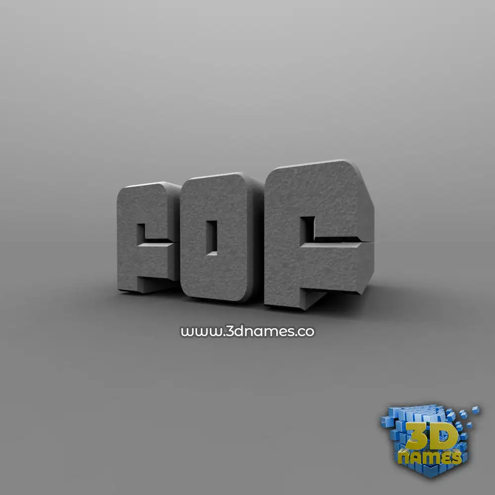 fof in Solid Grey style - 3D name wallpaper