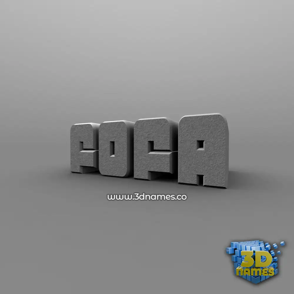 fofa in Solid Grey style - 3D name wallpaper