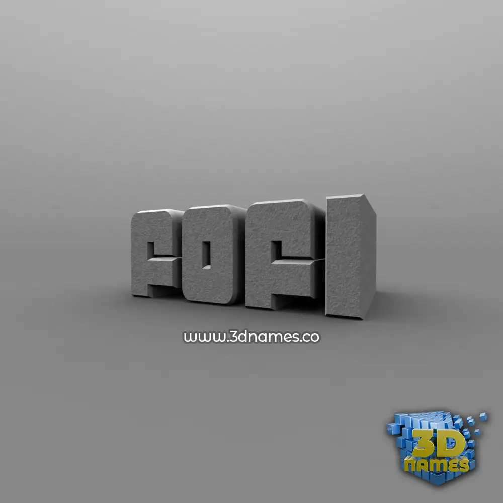 fofi in Solid Grey style - 3D name wallpaper