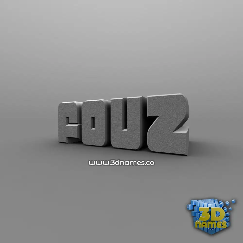 fouz in Solid Grey style - 3D name wallpaper