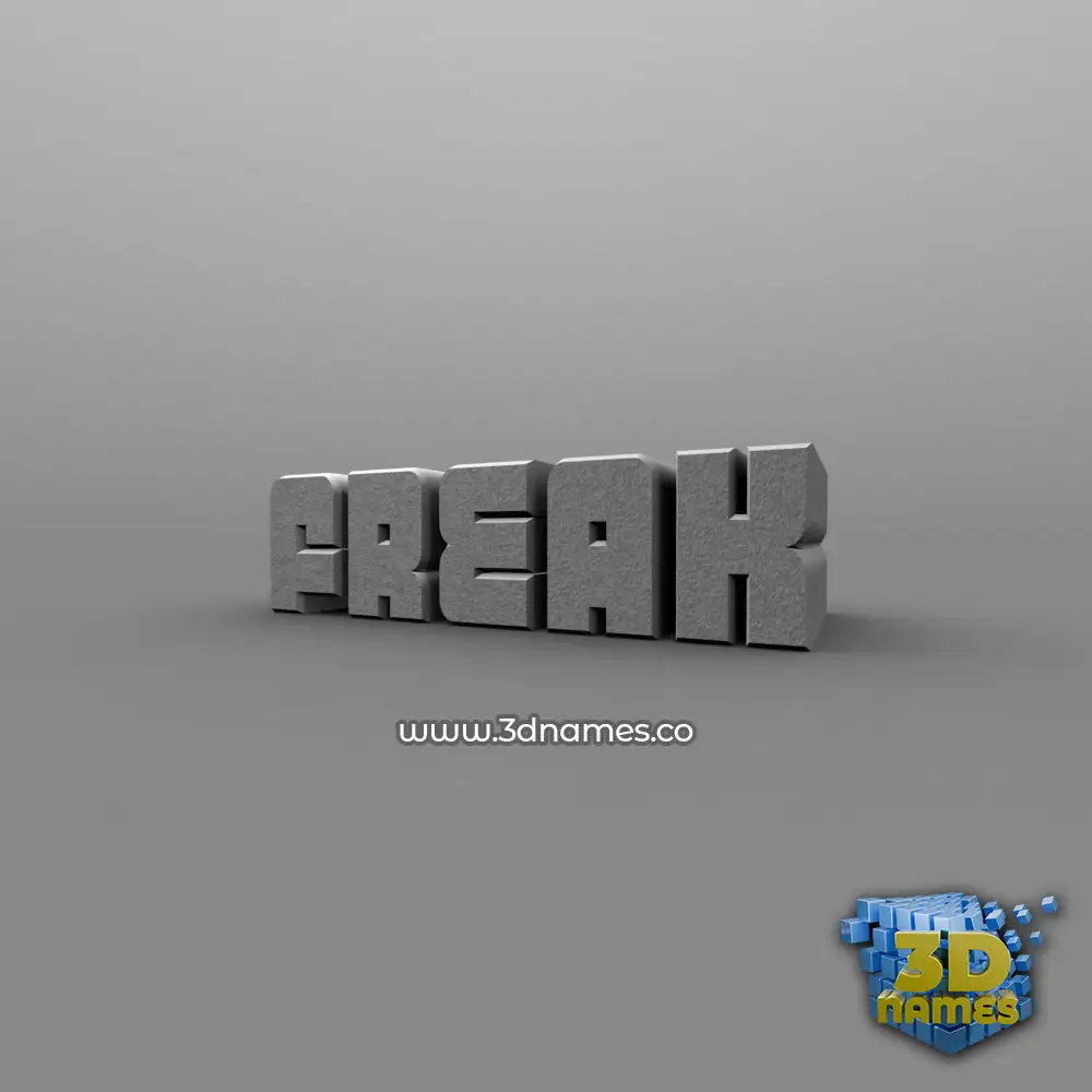 freak in Solid Grey style - 3D name wallpaper