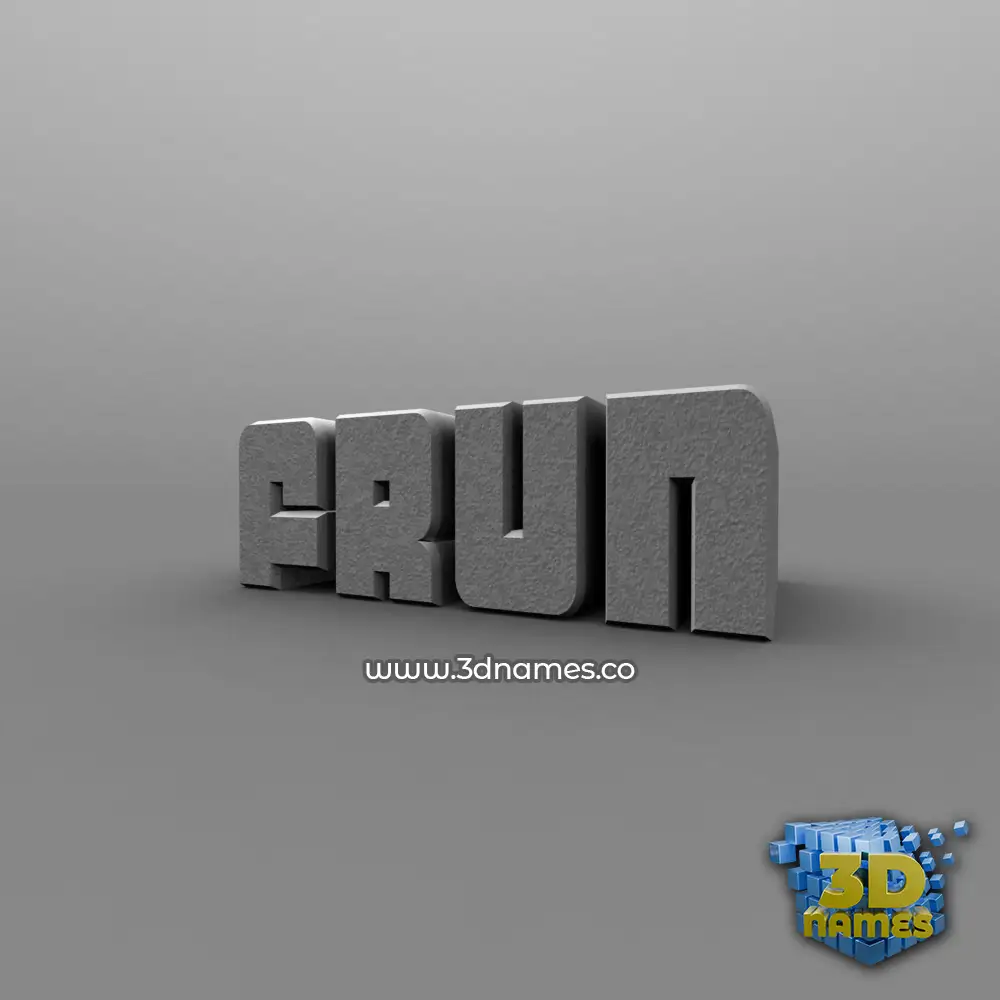 frun in Solid Grey style - 3D name wallpaper