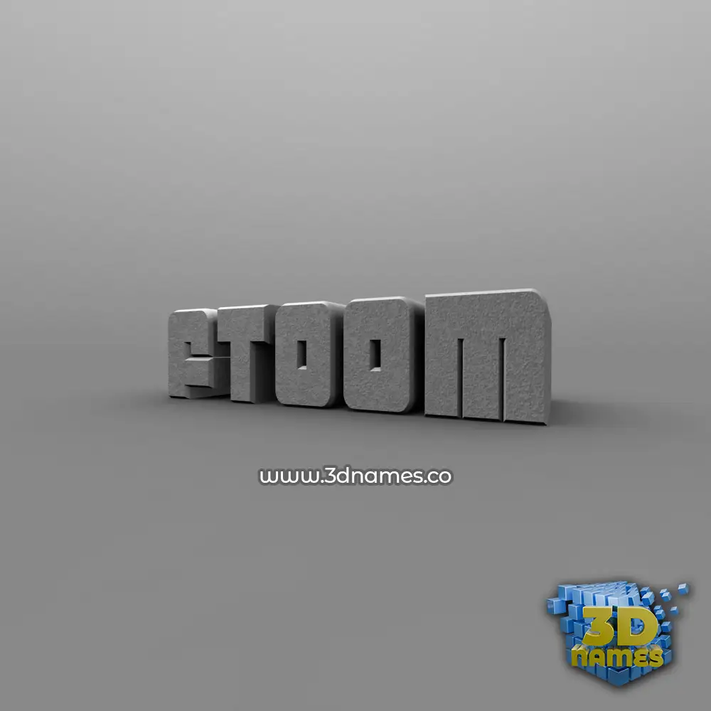 ftoom in Solid Grey style - 3D name wallpaper